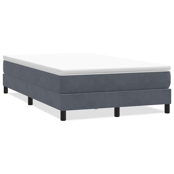 vidaXL Łóżko typu Box Spring bez materaca Ciemnoszary 120x220 cm