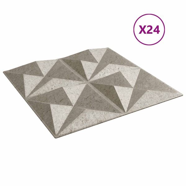 vidaXL Panele ścienne 24 pcs Beton origami 50 x 50 cm Pianka XPS