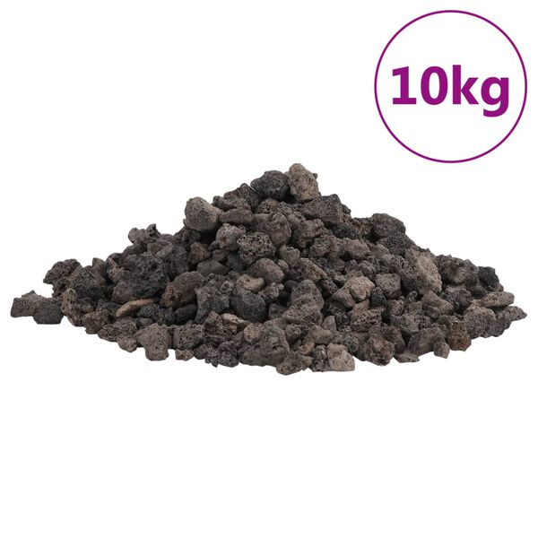 vidaXL Skała wulkaniczna, 10 kg, czarna, 1-2 cm