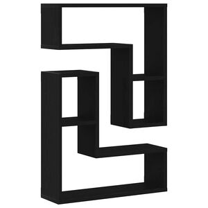 vidaXL P&oacute;łka ścienna z p&oacute;łką 2 pcs Czarny Dąb 50 x 15 x 85 cm