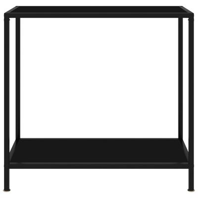 vidaXL Stolik konsolowy, czarny, 80x35x75 cm, szkło hartowane
