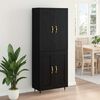 vidaXL Highboard Czarny Dąb 69,5 x 34 x 180 cm Materiał drewnopochodny