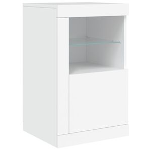 vidaXL Szafka boczna z LED, biała, materiał drewnopochodny