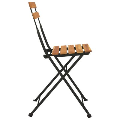 vidaXL Składane krzesła bistro, 6 szt., lite drewno tekowe i stal
