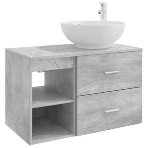 vidaXL Zestaw mebli łazienkowych 2 pcs Betonowy szary