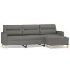 vidaXL 3-osobowa sofa z podn&oacute;żkiem, ciemnoszara, 210 cm, tkaniną