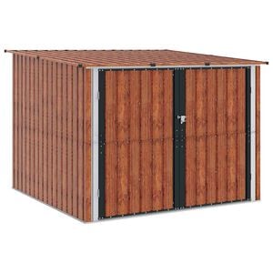 vidaXL Shed na rower 3 szt. Brązowy 216 x 207 x 158 cm Metal