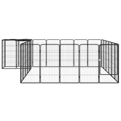 vidaXL Kojec dla psa, 26 paneli, czarny, 50x100 cm, stal