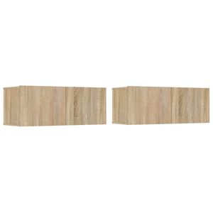 vidaXL Ścienne szafki TV, 2 szt., dąb sonoma, 80x30x30 cm