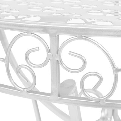 vidaXL Półokrągły stolik vintage, metalowy, 72 x 36 x 74 cm, srebrny