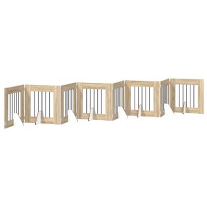 vidaXL Składana bramka dla psa z podp&oacute;rkami 8 szt. dąb Sonoma 60 cm