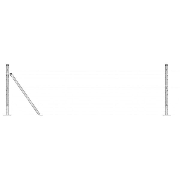 vidaXL Słupek ogrodzeniowy. Inny 52 pcs Szary 3,2 x 3,2 x 50 cm Stal