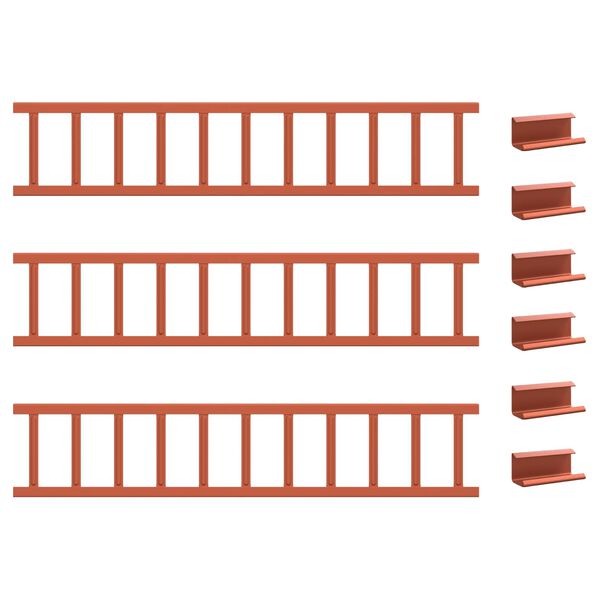 vidaXL Str&oacute;ż śniegu na dachu Czerwony 300 x 2,5 x 20 cm Stal