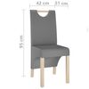 vidaXL Krzesła stołowe, 6 szt., szare, obite sztuczną sk&oacute;rą