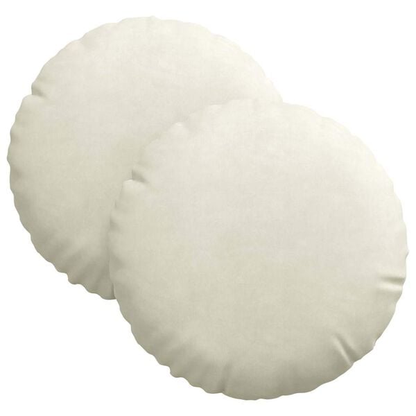 vidaXL Poduszki na siedziska 2 pcs Kremowy &Oslash; 40 x 13 cm Aksamit