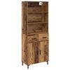 vidaXL Highboard Stare drewno 69,5 x 34 x 180 cm Drewno inżynieryjne