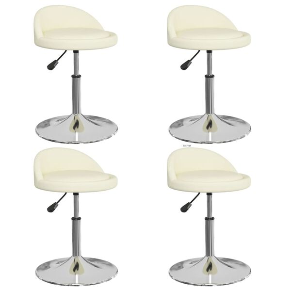 vidaXL Obrotowe krzesła stołowe, 4 szt., kremowe, obite sztuczną sk&oacute;rą