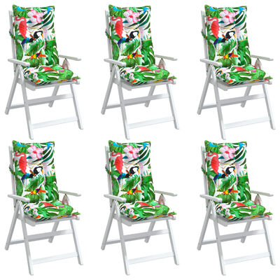 vidaXL Poduszki na krzesła z wysokim oparciem, 6 szt., kolorowe