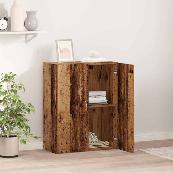 vidaXL Biurowa szafka z p&oacute;łką z drzwiami Czarny Dąb 70 x 32 x 77.5 cm