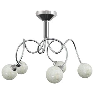 vidaXL Lampa sufitowa, okrągłe szklane klosze, 5 żar&oacute;wek LED, G9