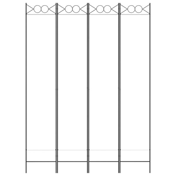 vidaXL Parawan 4-panelowy, biały, 160x220 cm, tkanina
