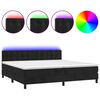 vidaXL Ł&oacute;żko kontynentalne z materacem i LED, czarny aksamit 200x200cm