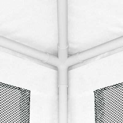 vidaXL Namiot imprezowy z 4 siatkowymi ściankami, 4x4 m, biały