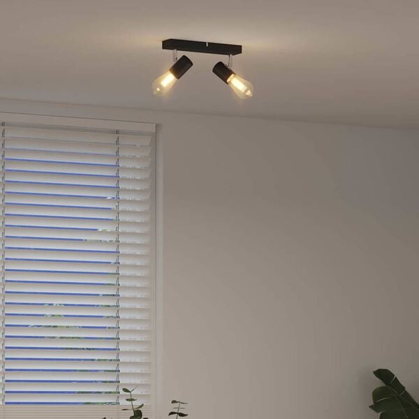 vidaXL Reflektor sufitowy Czarny 26 x 6,5 x 11,5 cm Metal