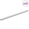 vidaXL Drążek do szafy 12 szt. Srebrny 472 x 15 x 29 mm Stop Aluminium