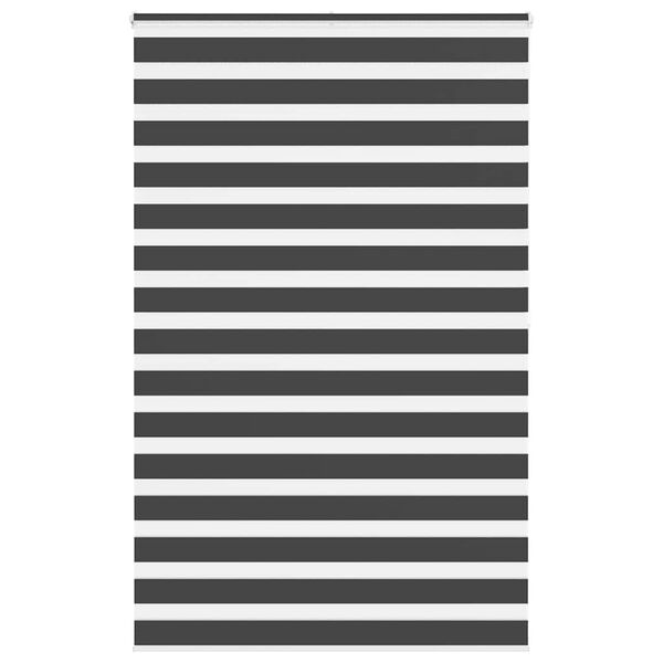 vidaXL Roleta zebra, czarna, szerokość tkaniny 135,9 cm, poliester