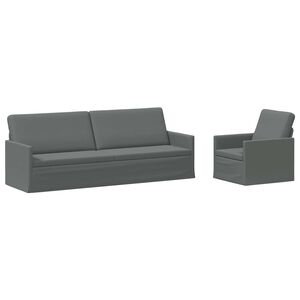 vidaXL Zestaw Sof 2 pcs ciemnoszary tkanina