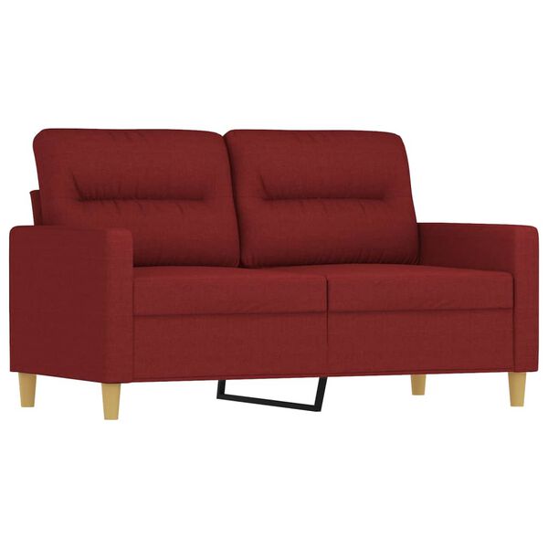 vidaXL 2-osobowa sofa z poduszkami, bordowa, 120 cm, tkanina