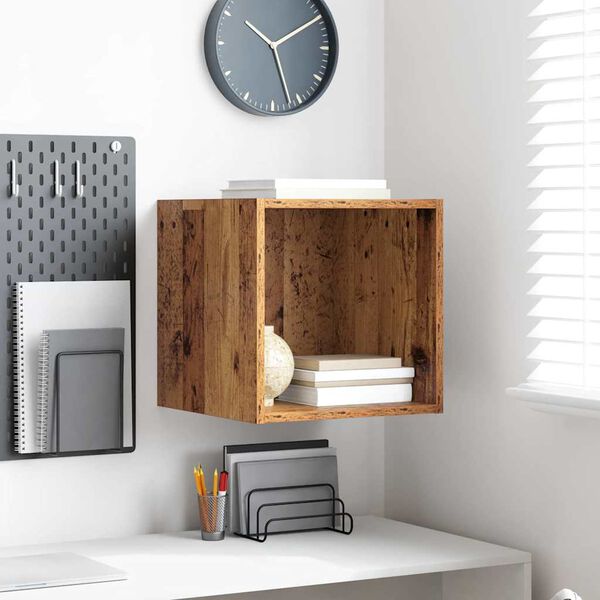 vidaXL Szafka ścienna z półką Stare drewno 37 x 37 x 37 cm