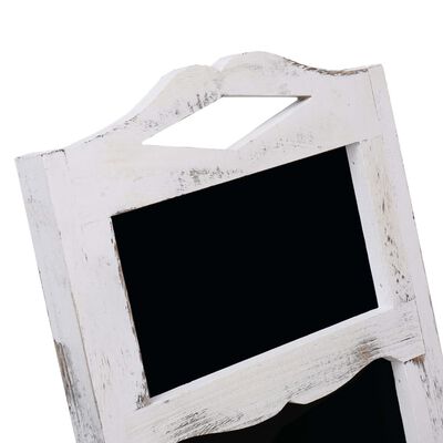 vidaXL Tablica kredowa na stojaku, biała, 33 x 39 x 75 cm, drewno