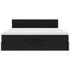 vidaXL Rama ł&oacute;żka otomana z materacem, czarna, 200x200 cm, aksamit