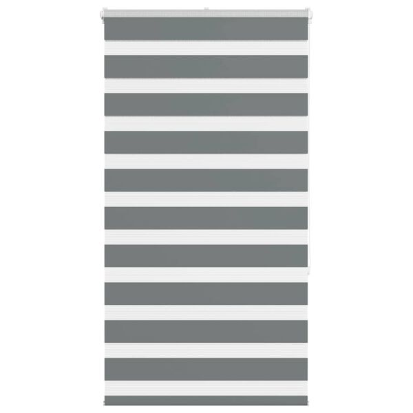 vidaXL Roleta zebra, ciemnoszara, szerokość tkaniny 70,9 cm, poliester
