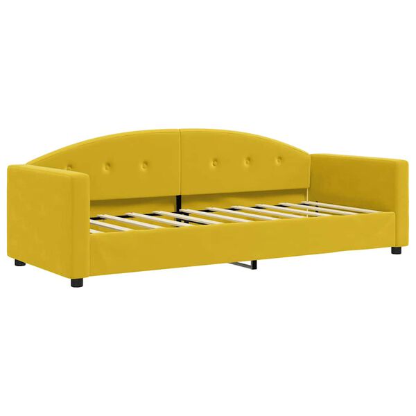 vidaXL Sofa z funkcją spania, ż&oacute;łta, 80x200 cm, obita aksamitem