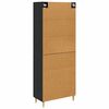 vidaXL Highboard Czarny Dąb 69,5 x 34 x 180 cm Materiał drewnopochodny