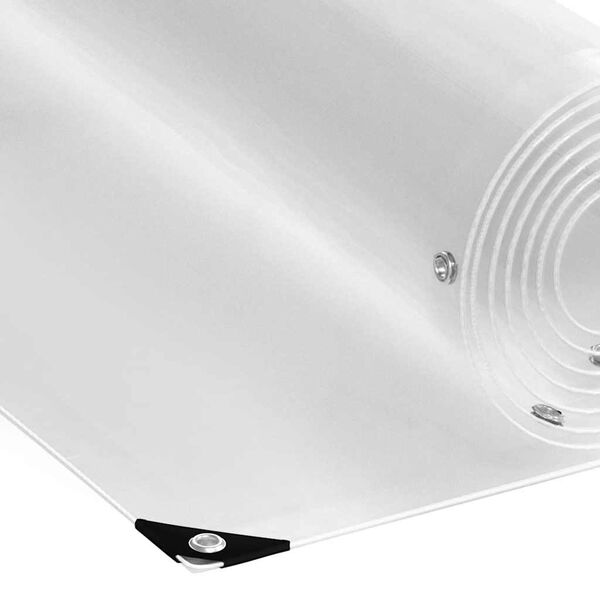 vidaXL Przezroczysta plandeka z oczkami 2x2 m PVC