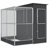 vidaXL Woliera z nadstawką srebrna 209x203x216 cm stalowa