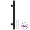 vidaXL Uchwyty do szafek, 20 szt., czarne, 128 mm, stal nierdzewna