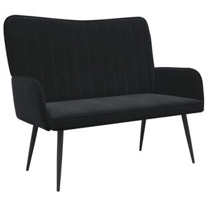 vidaXL Sofa dwuosobowa Czarny 115 x 61 x 87 cm Aksamit
