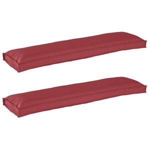 vidaXL Zestaw poduszek na paletę 2 pcs Czerwone wino 150 x 40 x 8 cm
