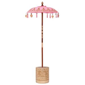 vidaXL Baliński Parasol z Bazą r&oacute;żowy 95 x 95 x 260 cm