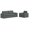 vidaXL Zestaw Sof 2 pcs Ciemnoszary 222 x 80 x 82 cm tkanina