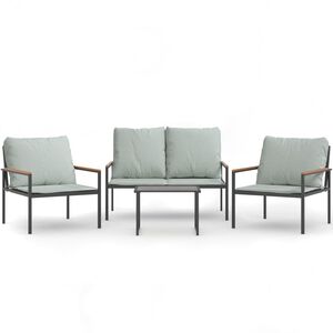 vidaXL 4-cz. zestaw wypoczynkowy do ogrodu, z poduszkami, antracytowy