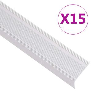 vidaXL Listwy schodowe w kształcie litery L 15 szt. Aluminium 90 cm