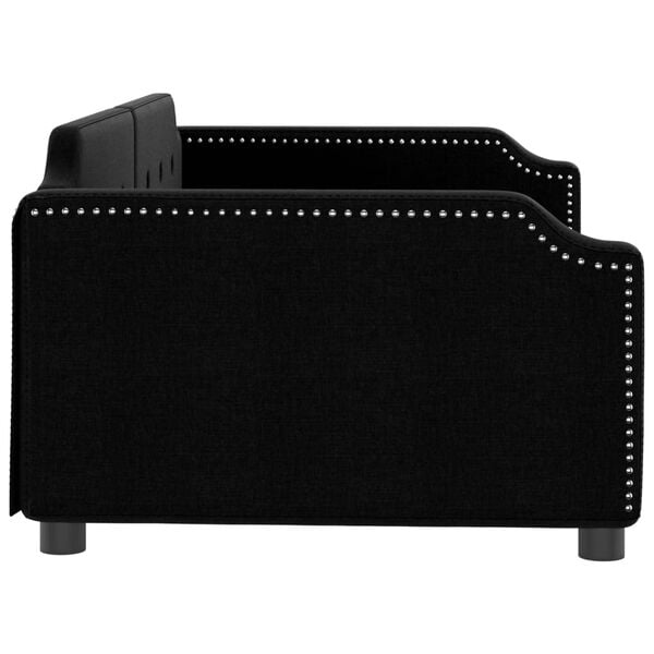 vidaXL Sofa z funkcją spania, czarna, 100x200 cm, obita tkaniną