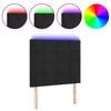 vidaXL Zagł&oacute;wek do ł&oacute;żka z LED, czarny, 100x5x118/128 cm, aksamit
