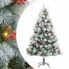 vidaXL Sztuczna choinka Zielono-biały 240 cm PVC, Metal i Plastik